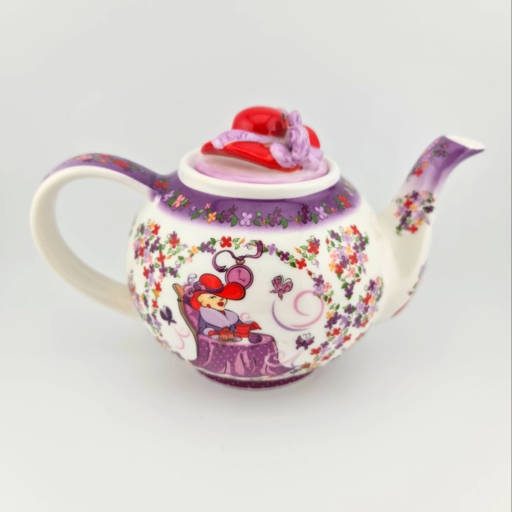 Vintage Red Hat Society Teapot